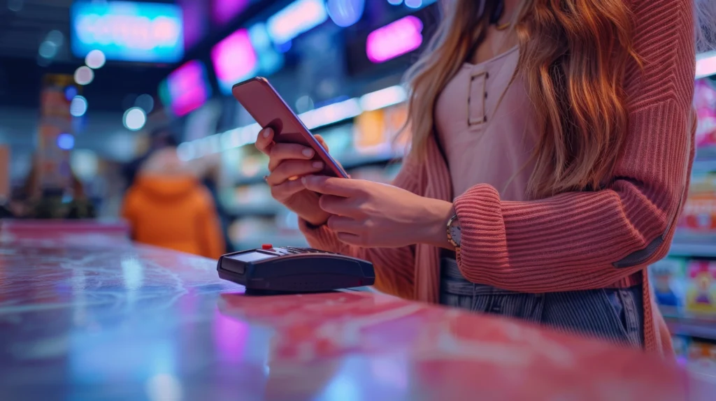 Mobile payment technology streamlines checkout process in modern retail setting
